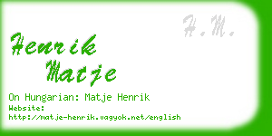 henrik matje business card